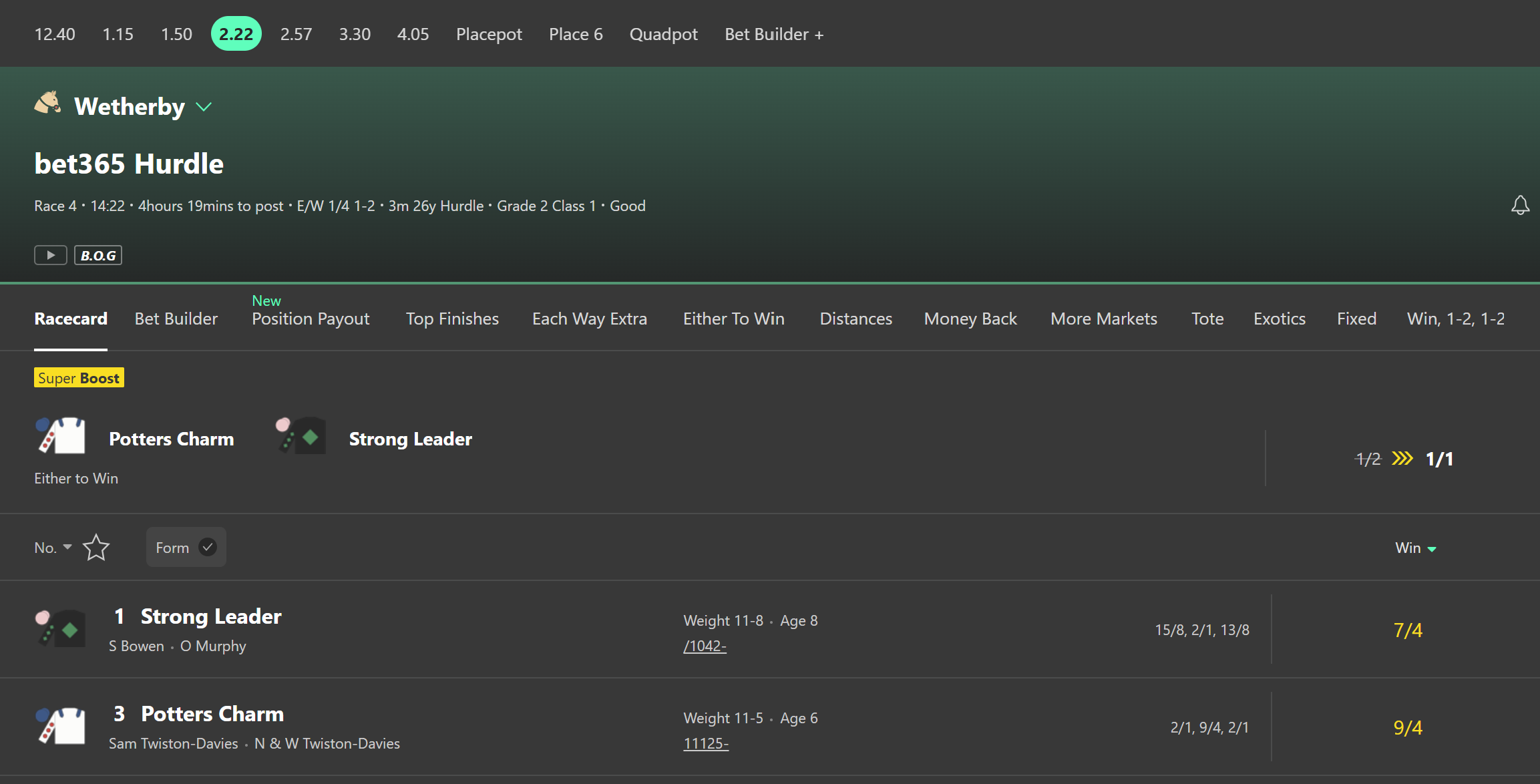 bet365 Hurdle Boost